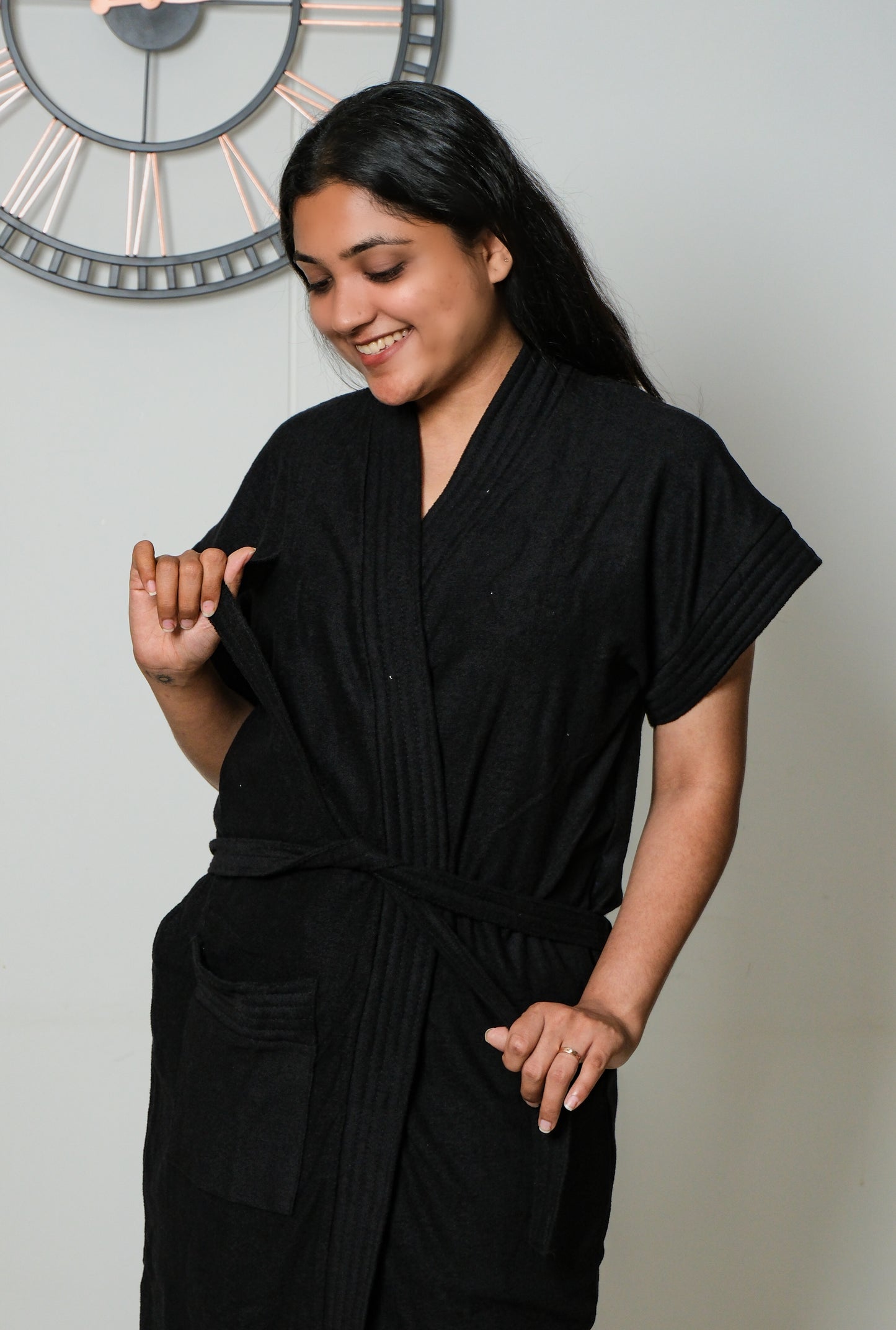Solid Cotton Bathrobe