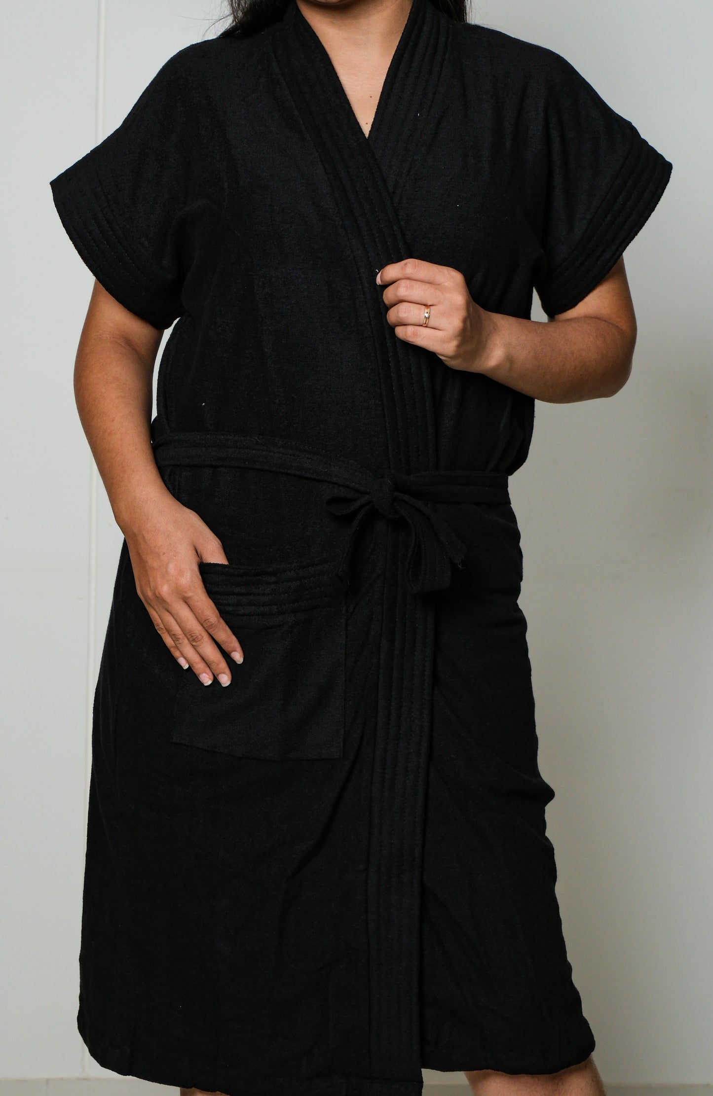 Solid Cotton Bathrobe