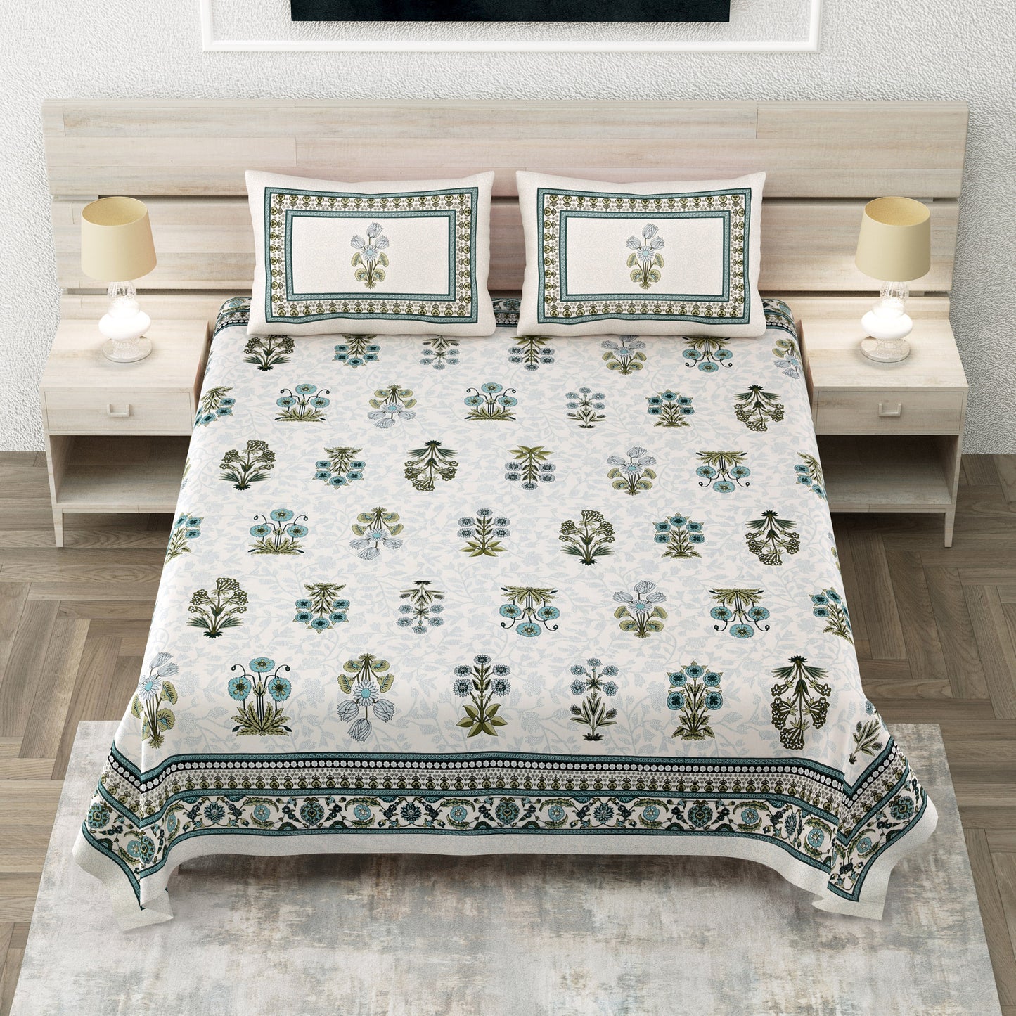 Taj Florale - King Size Bedsheet