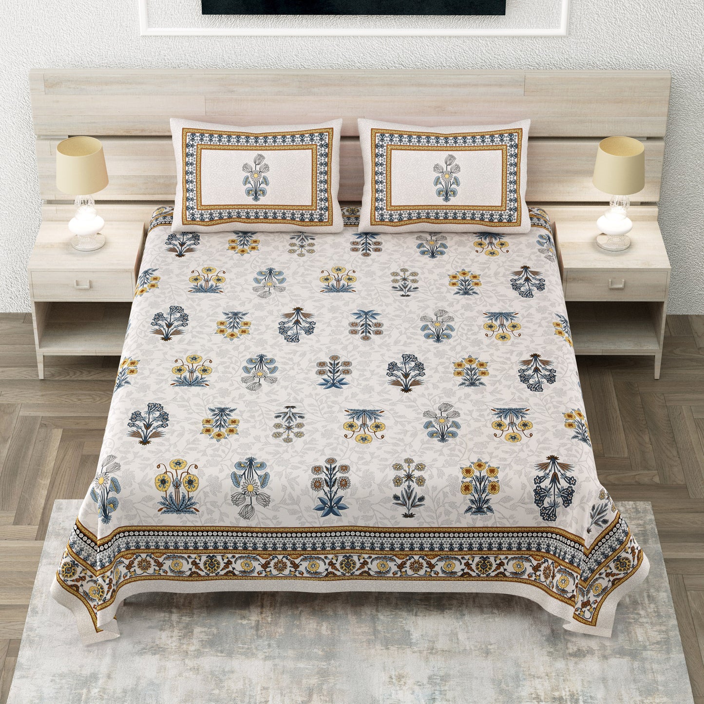 Taj Florale - King Size Bedsheet