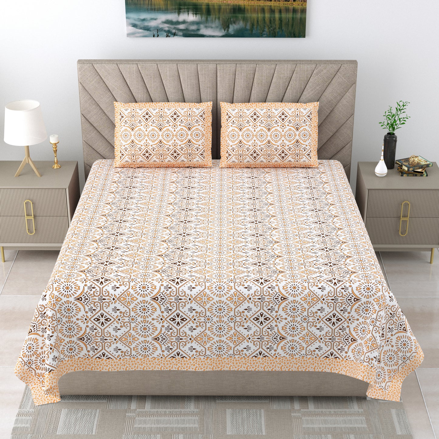 Mughal Plam - Double bed Bedsheet