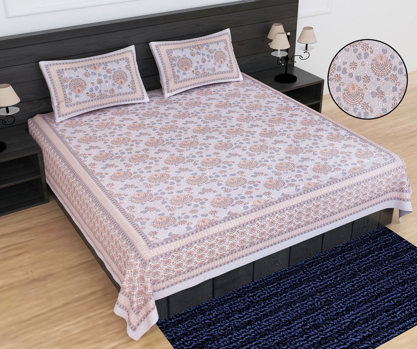 Happy Hues - Double bed Bedsheet