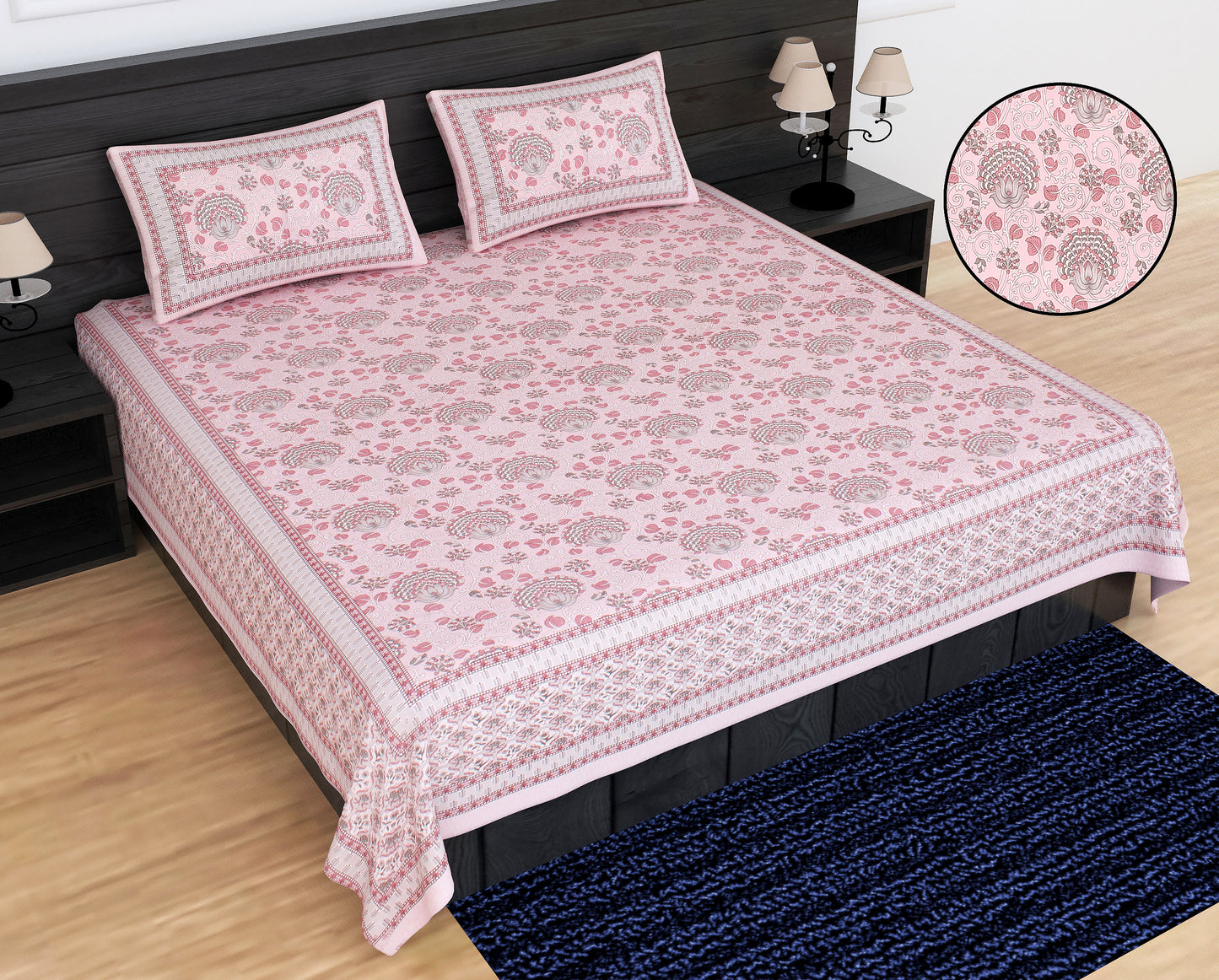 Happy Hues - Double bed Bedsheet