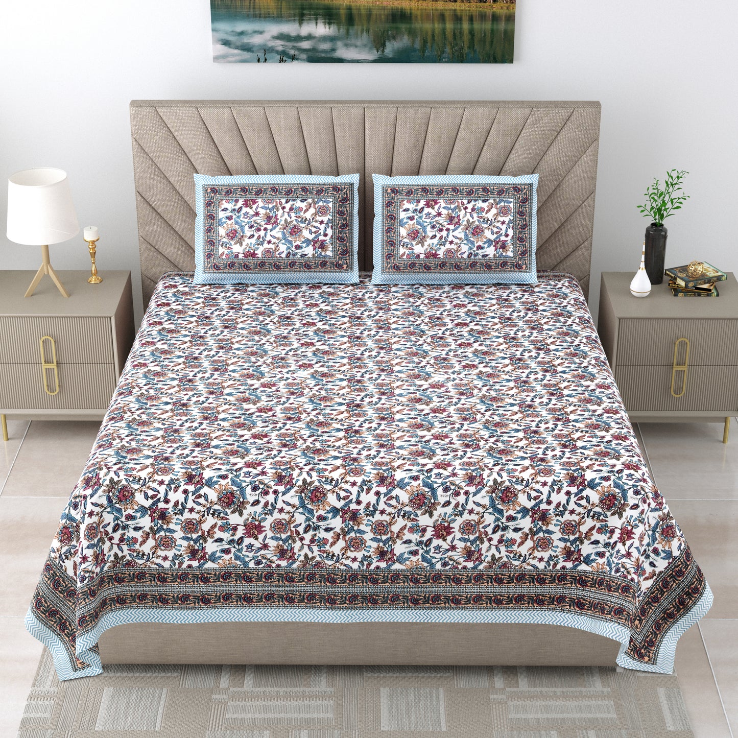 Island Flora - Double bed Bedsheet