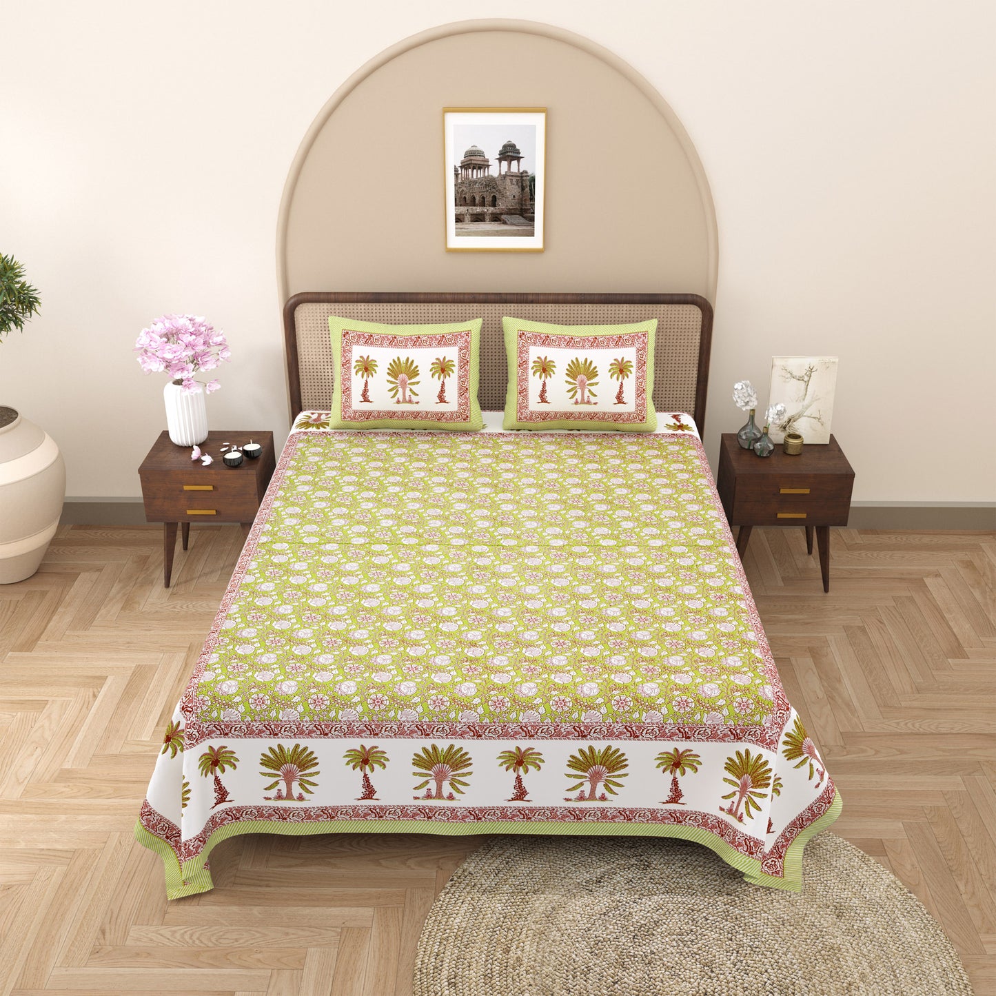 Verdant Block - Double bed Bedsheet