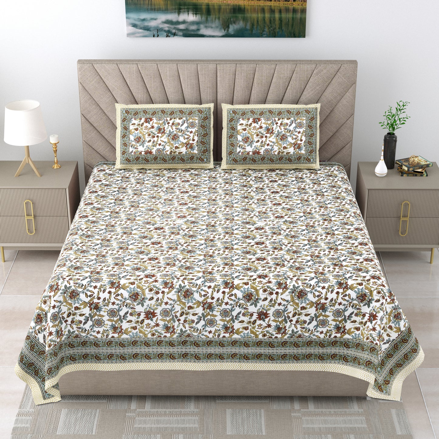 Island Flora - Double bed Bedsheet