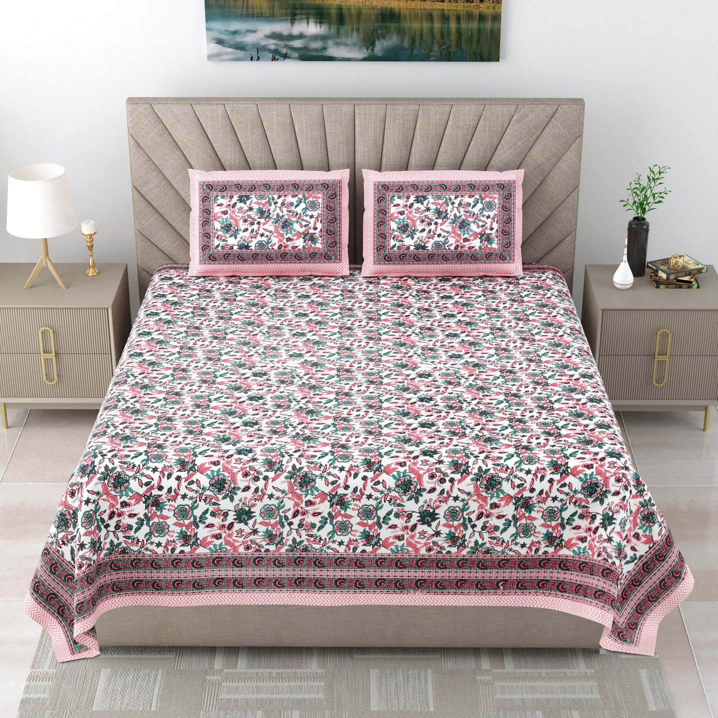 Island Flora - Double bed Bedsheet