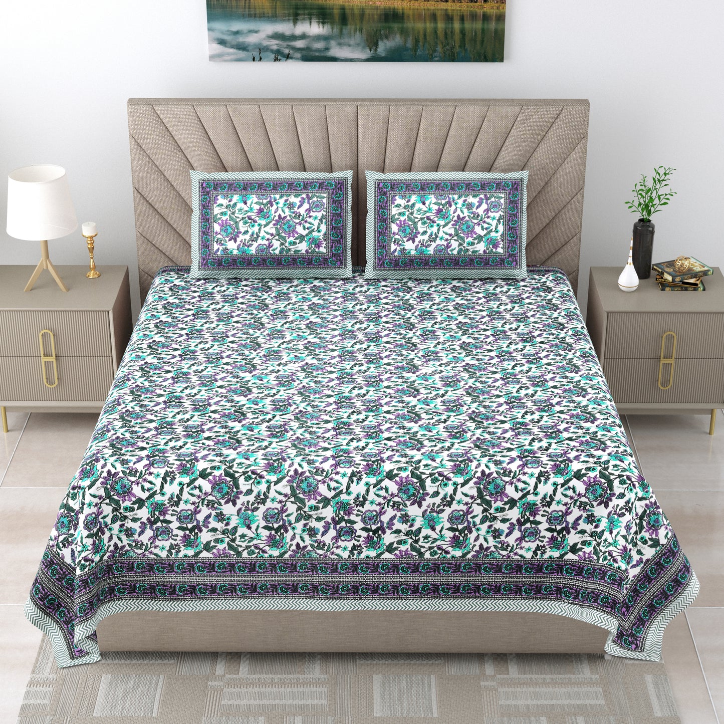Island Flora - Double bed Bedsheet