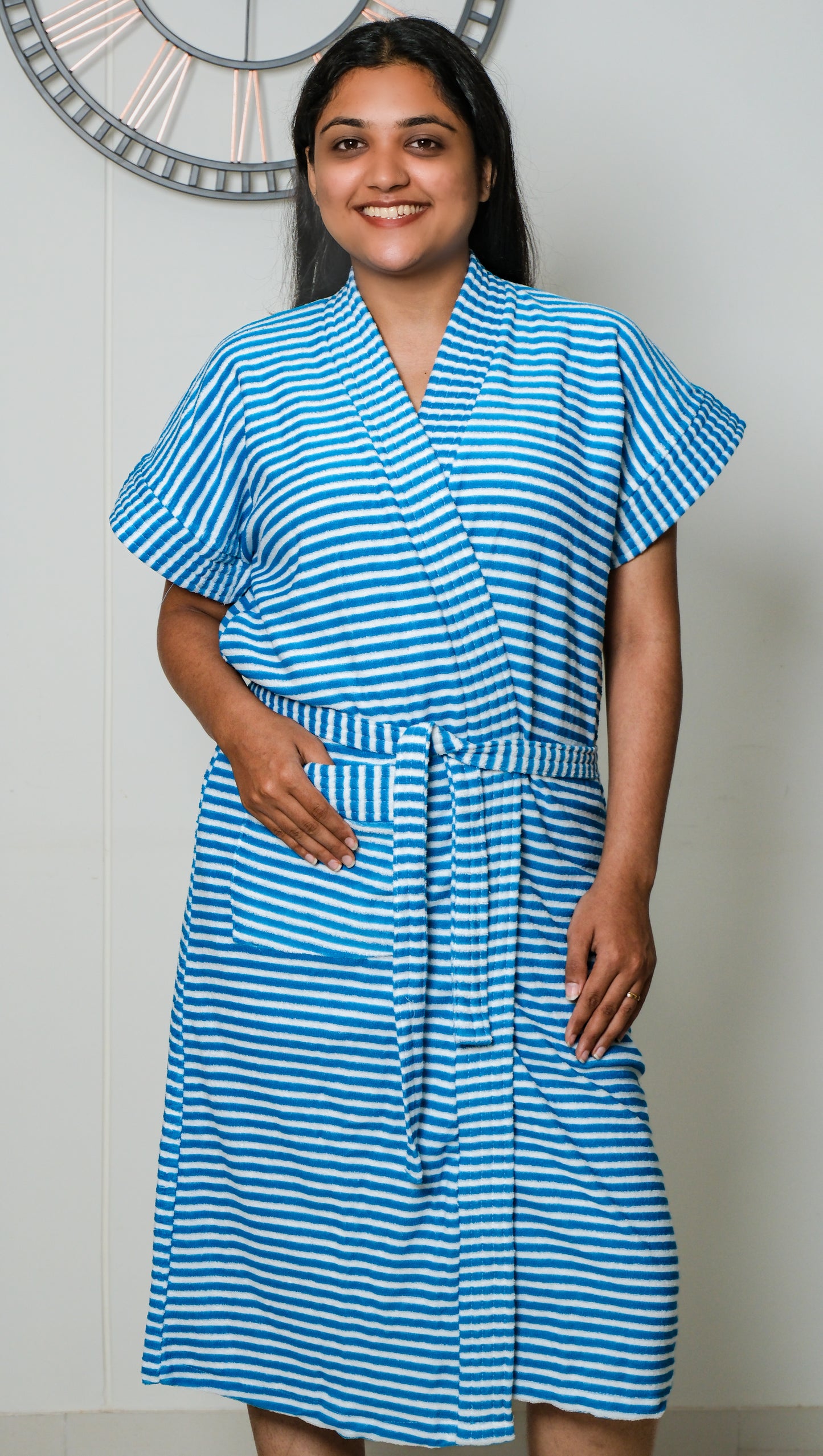 Blue Ripple - Stripe Bathrobe
