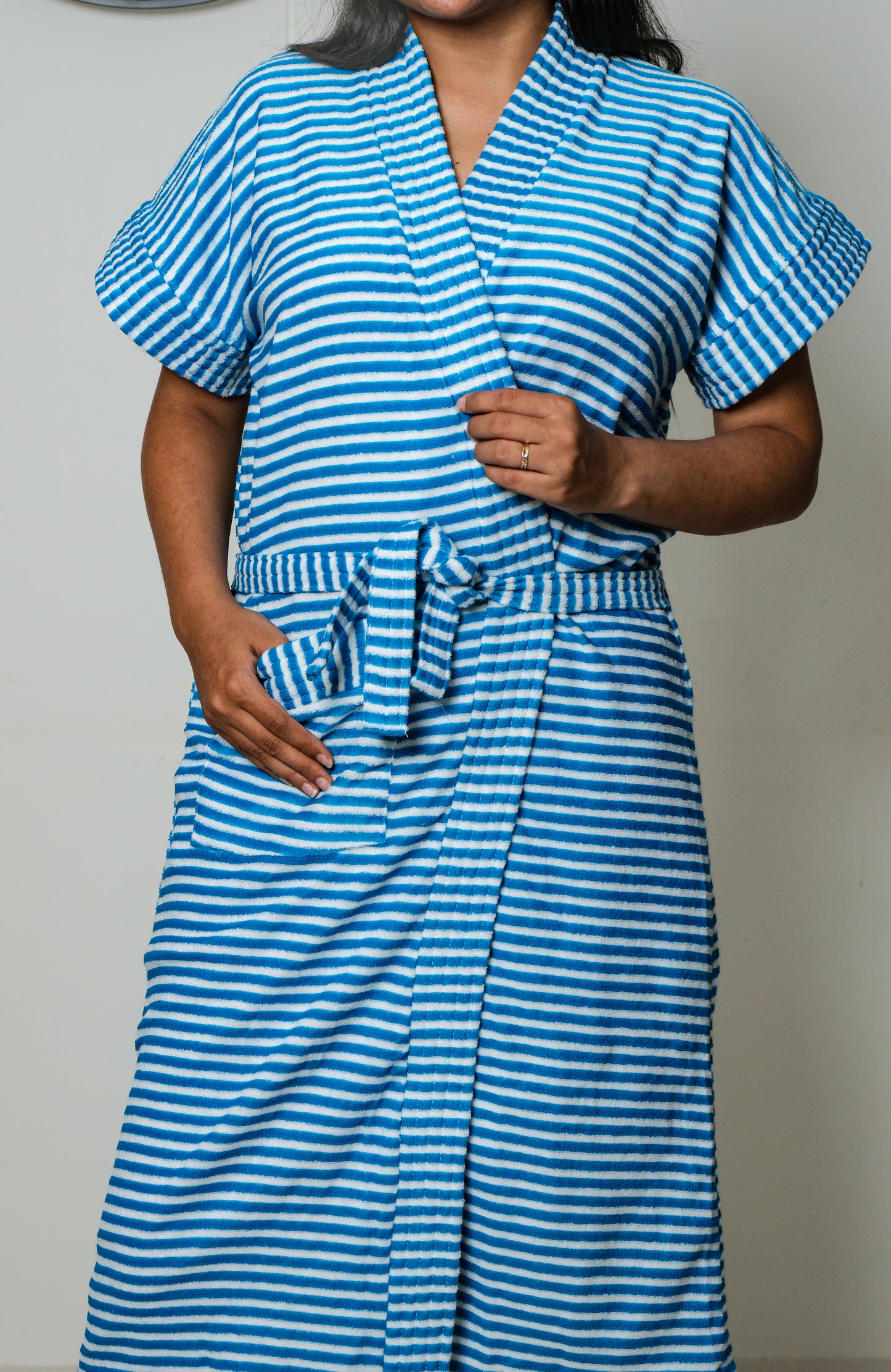 Blue Ripple - Stripe Bathrobe