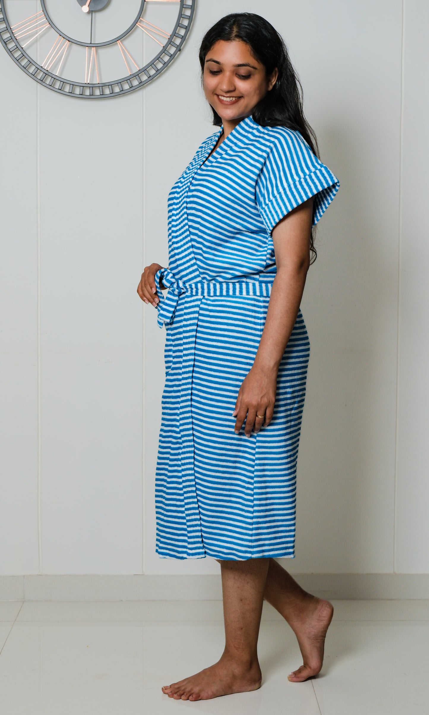 Blue Ripple - Stripe Bathrobe