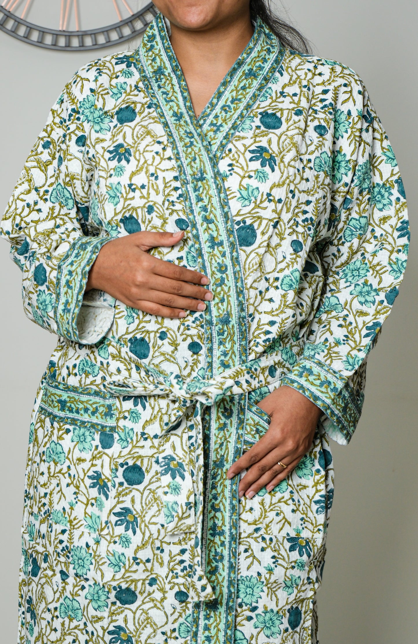 Teal Garden - Jaipuri Bathrobe