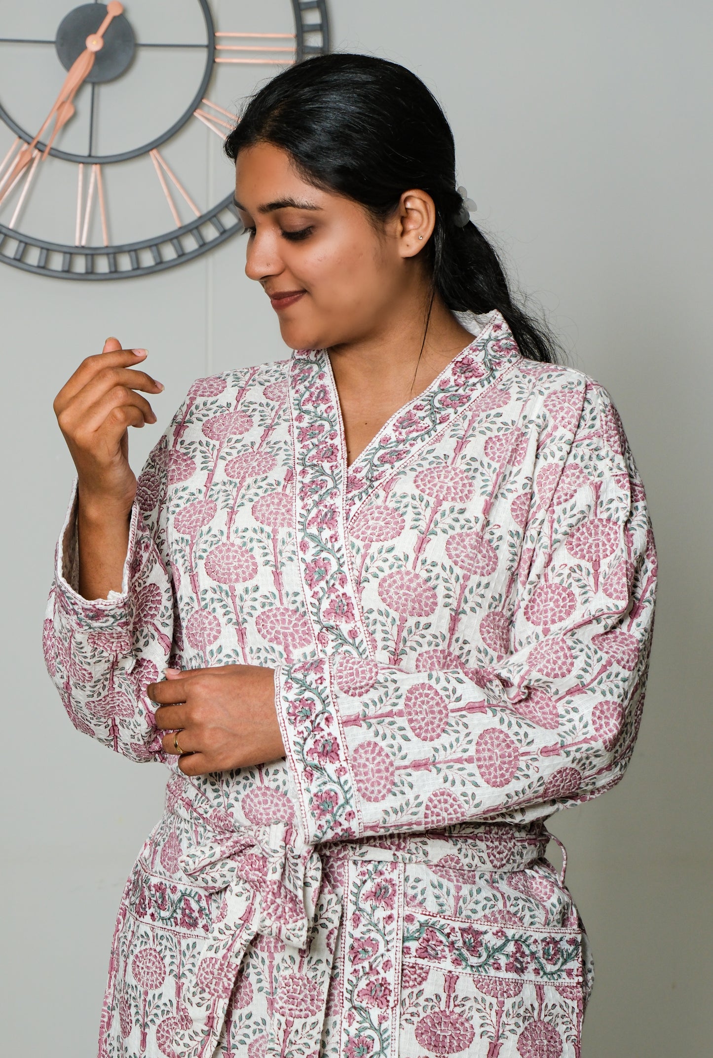 Blush Bloom - Jaipuri Bathrobe