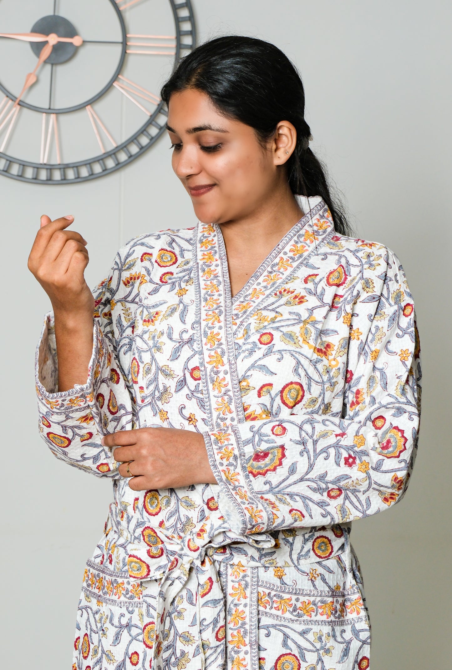 Marigold Vines - Jaipuri Bathrobe