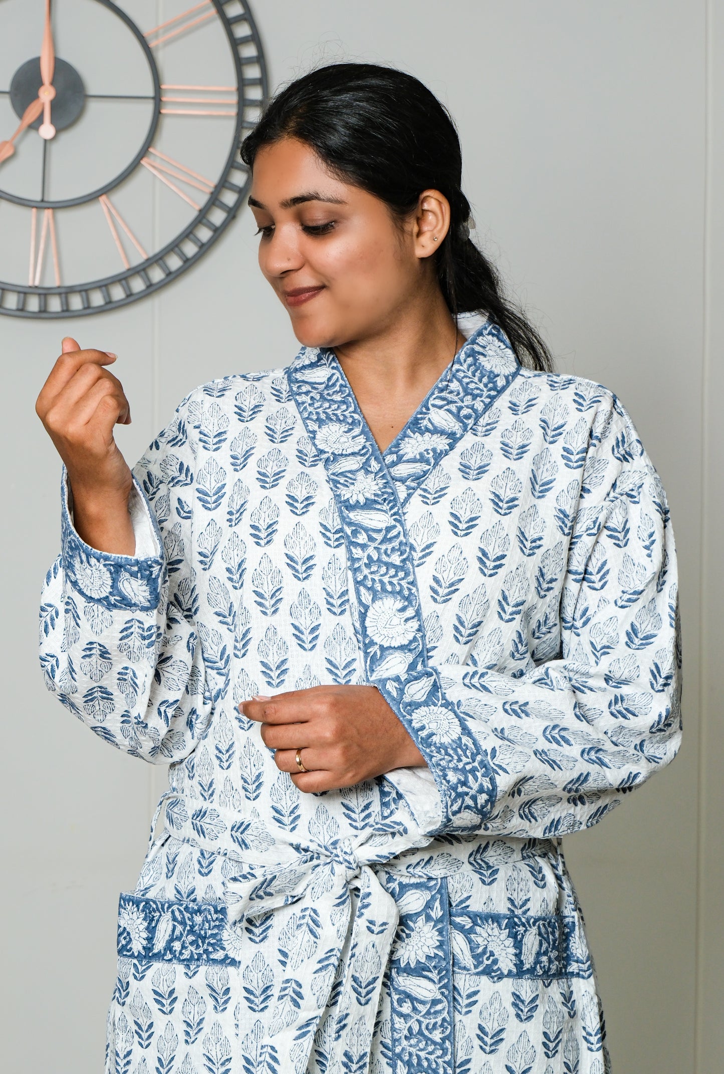 Indigo Bloom - Jaipuri Bathrobe