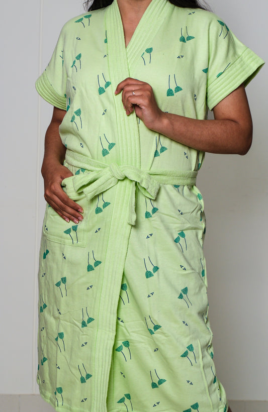 Mint Meadow - Printed Bathrobe