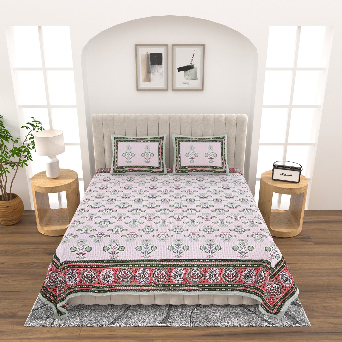 Happy Hues - Double bed Bedsheet