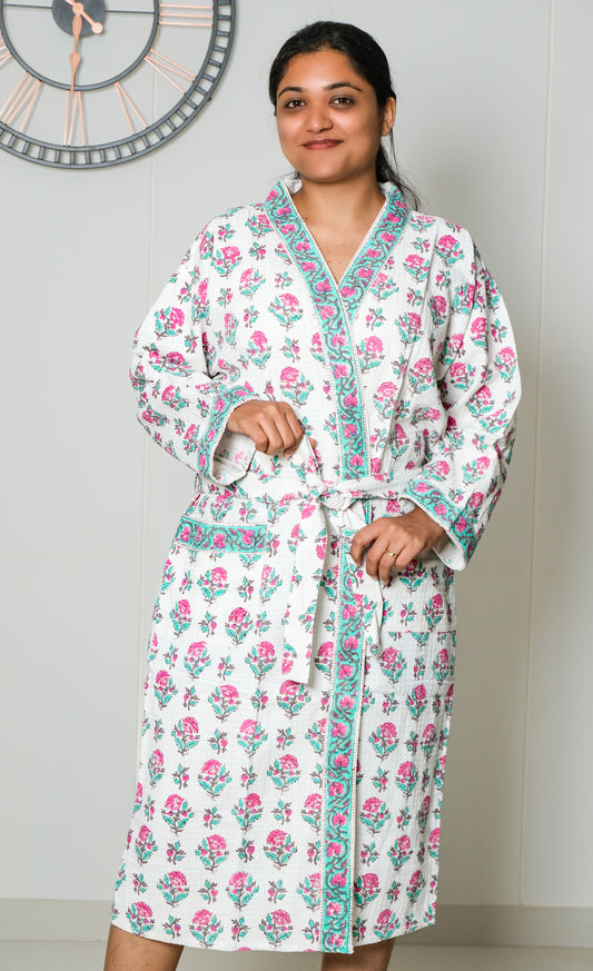 Mint Rose - Jaipuri Bathrobe
