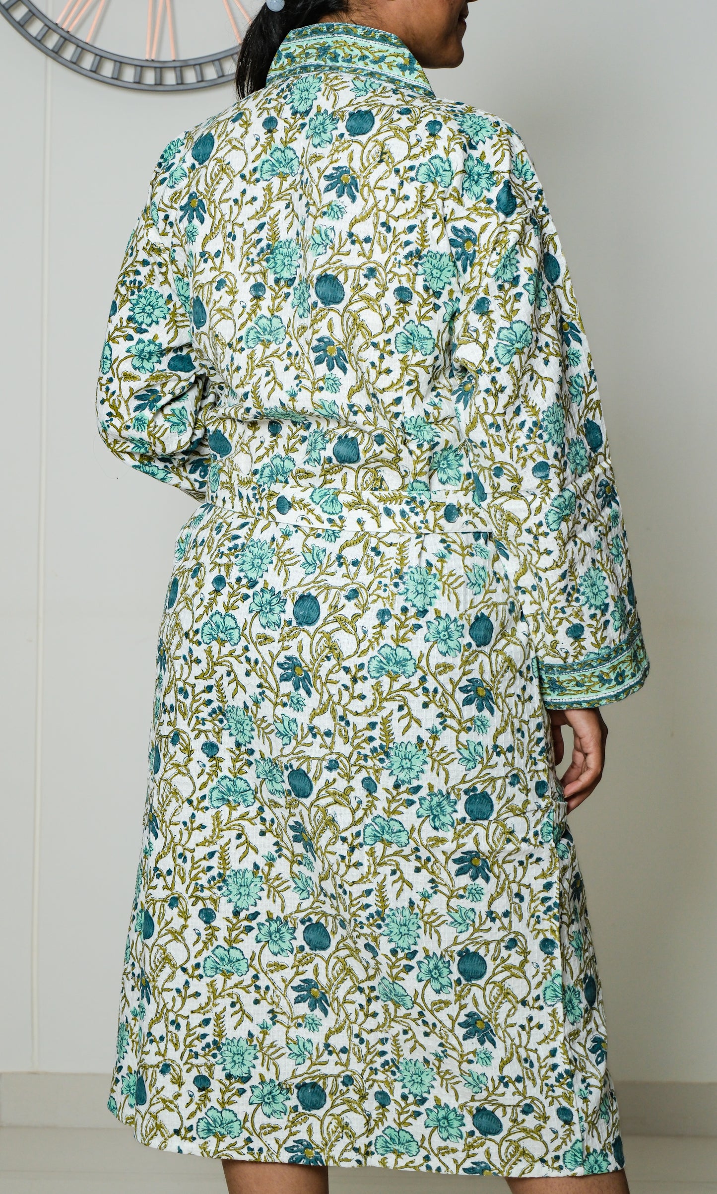 Teal Garden - Jaipuri Bathrobe