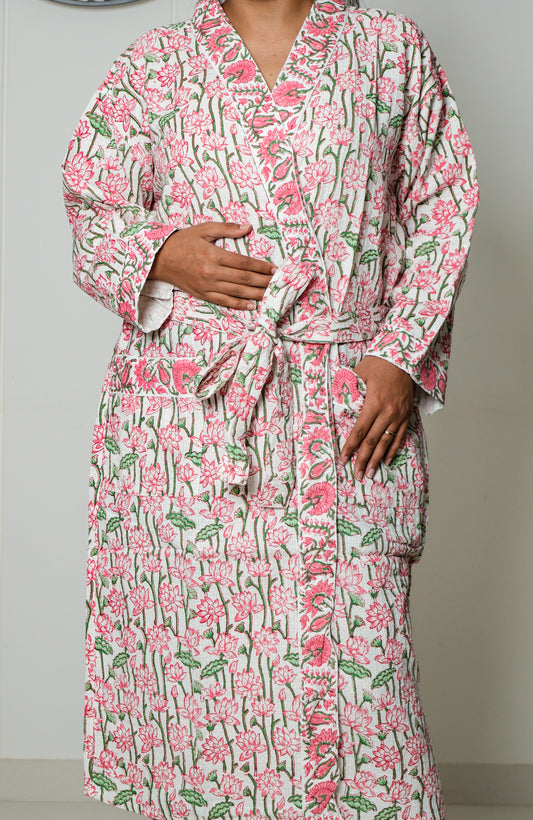 Lotus Garden - Jaipuri Bathrobe