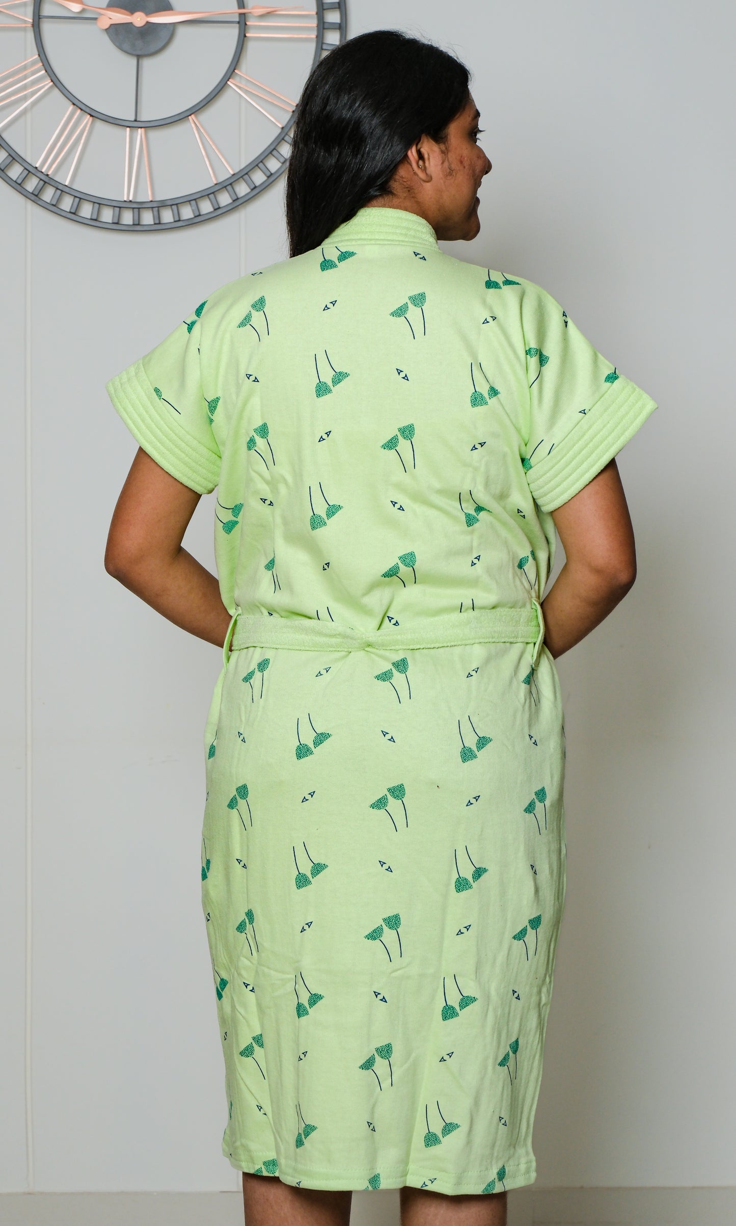 Mint Meadow - Printed Bathrobe
