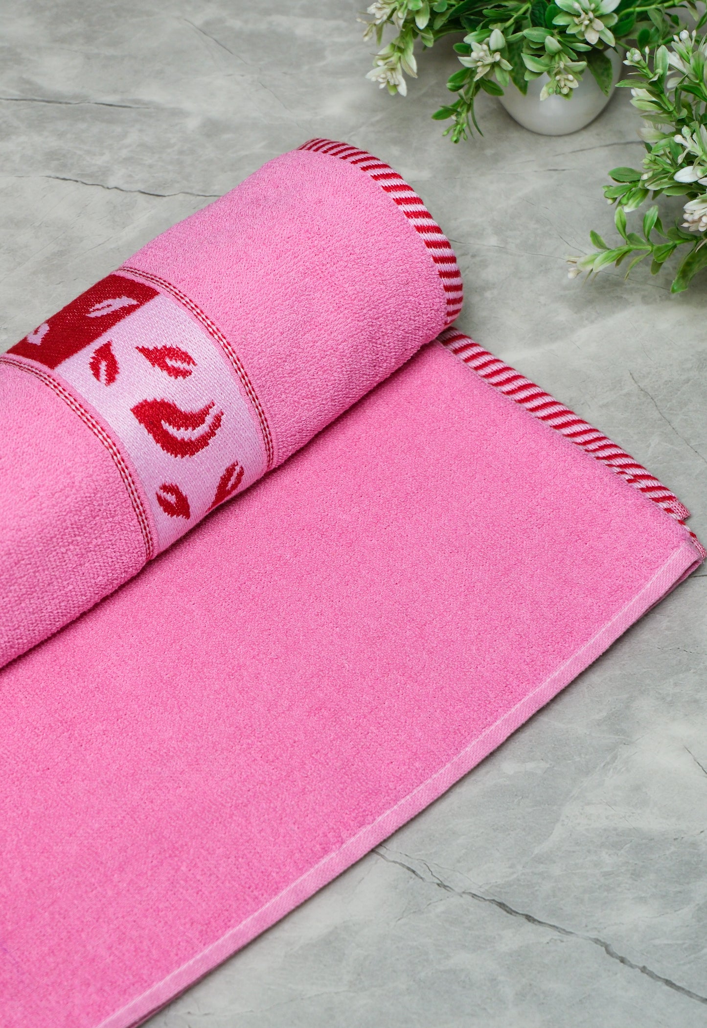 Rose Pink - Printed Towel
