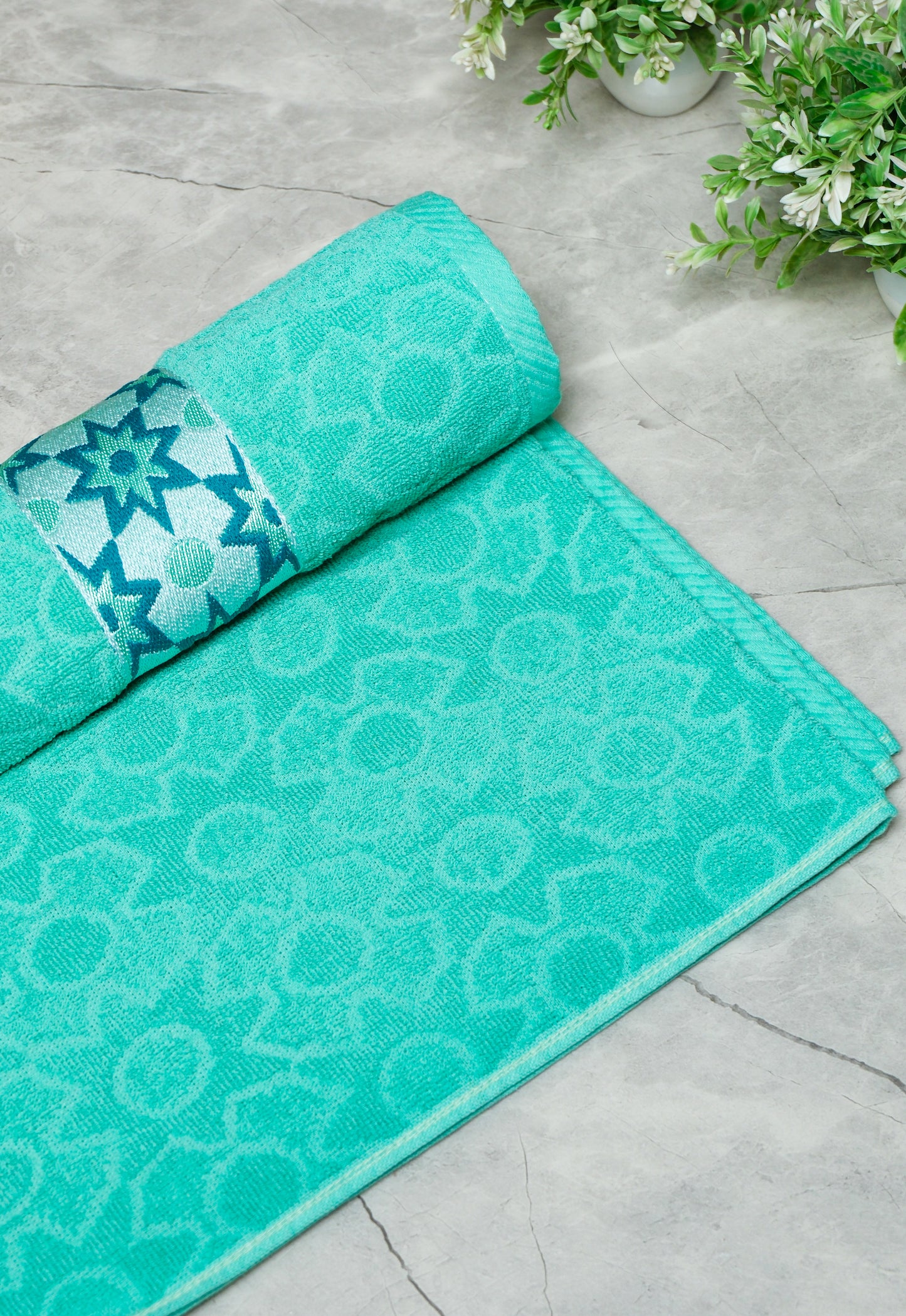 Mint Teal - Printed Towel
